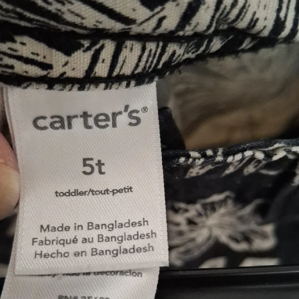 Carter's Black and White Tropical Print Shorts